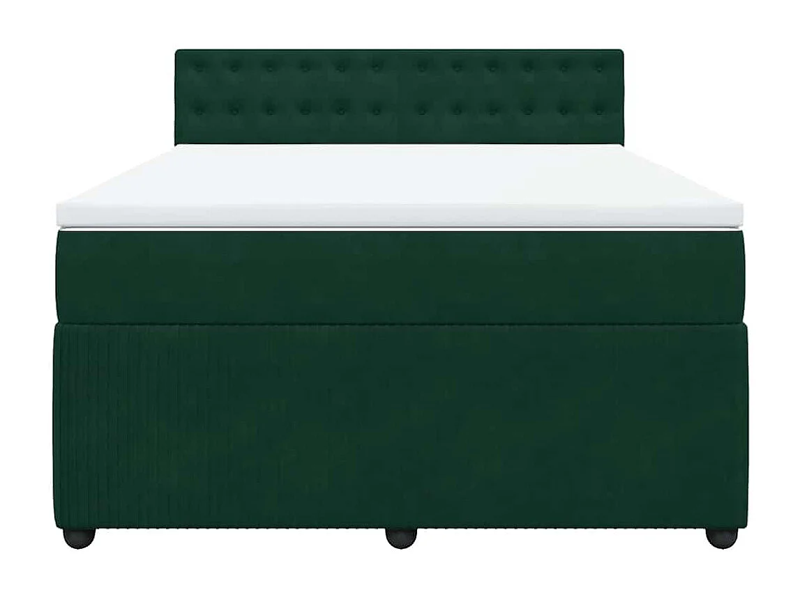 Sommier à lattes de lit et matelas Vert foncé 160x200cm Velours
