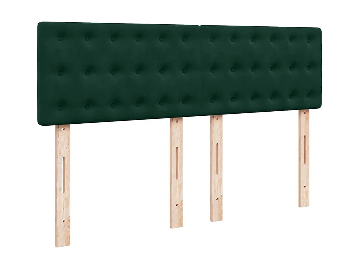 Sommier à lattes de lit et matelas Vert foncé 160x200cm Velours