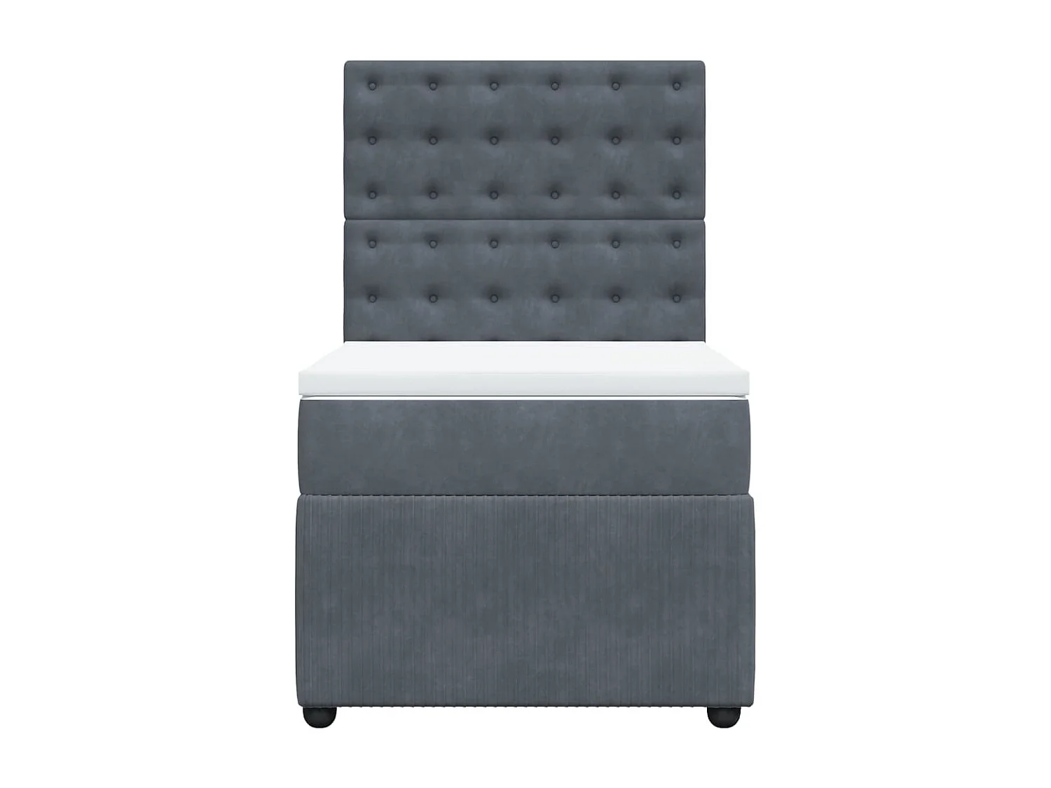 Boxspringbett mit Matratze Dunkelgrau 90x200 cm Samt