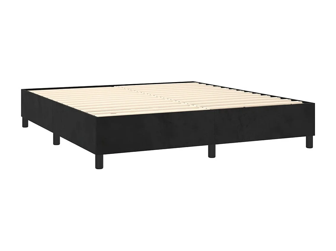 Boxspringbett mit Matratze Schwarz 160x200 cm Samt