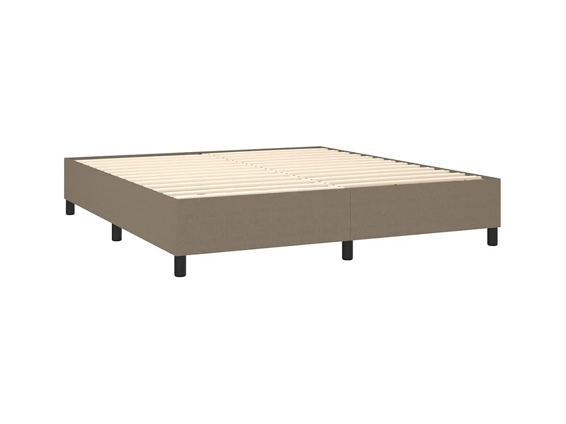 Letto a Molle con Materasso e LED Tortora 180x200 cm in Tessuto
