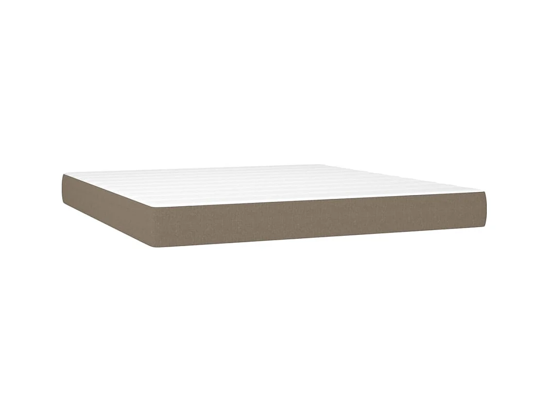 Letto a Molle con Materasso e LED Tortora 180x200 cm in Tessuto