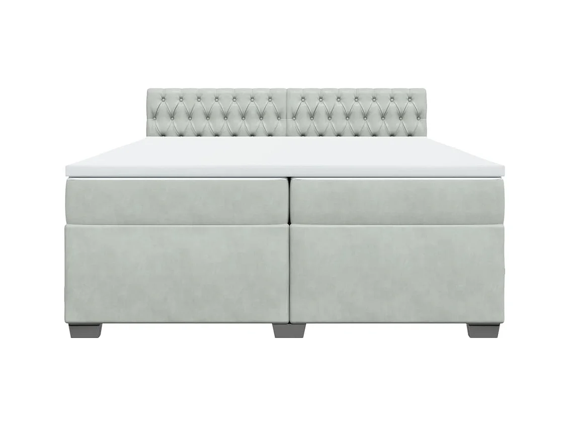 Sommier à lattes de lit et matelas Gris clair 200x200cm Velours