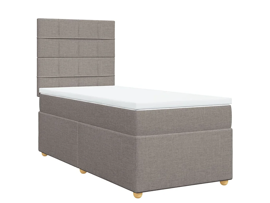 Boxspringbett mit Matratze Taupe 90x190 cm Stoff
