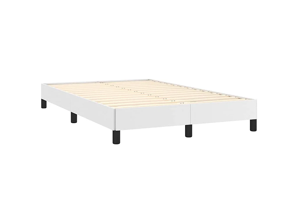 Boxspring met matras en LED kunstleer wit 120x190 cm