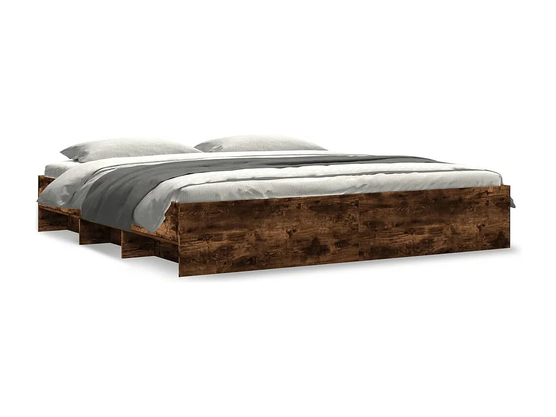 Bedframe zonder matras hout gerookt eikenkleurig 180x200 cm