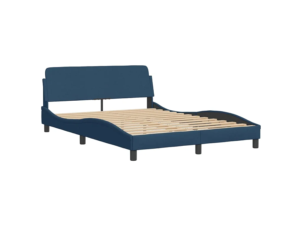 Bett mit Matratze "Hvar" Blau 140x190 cm Stoff