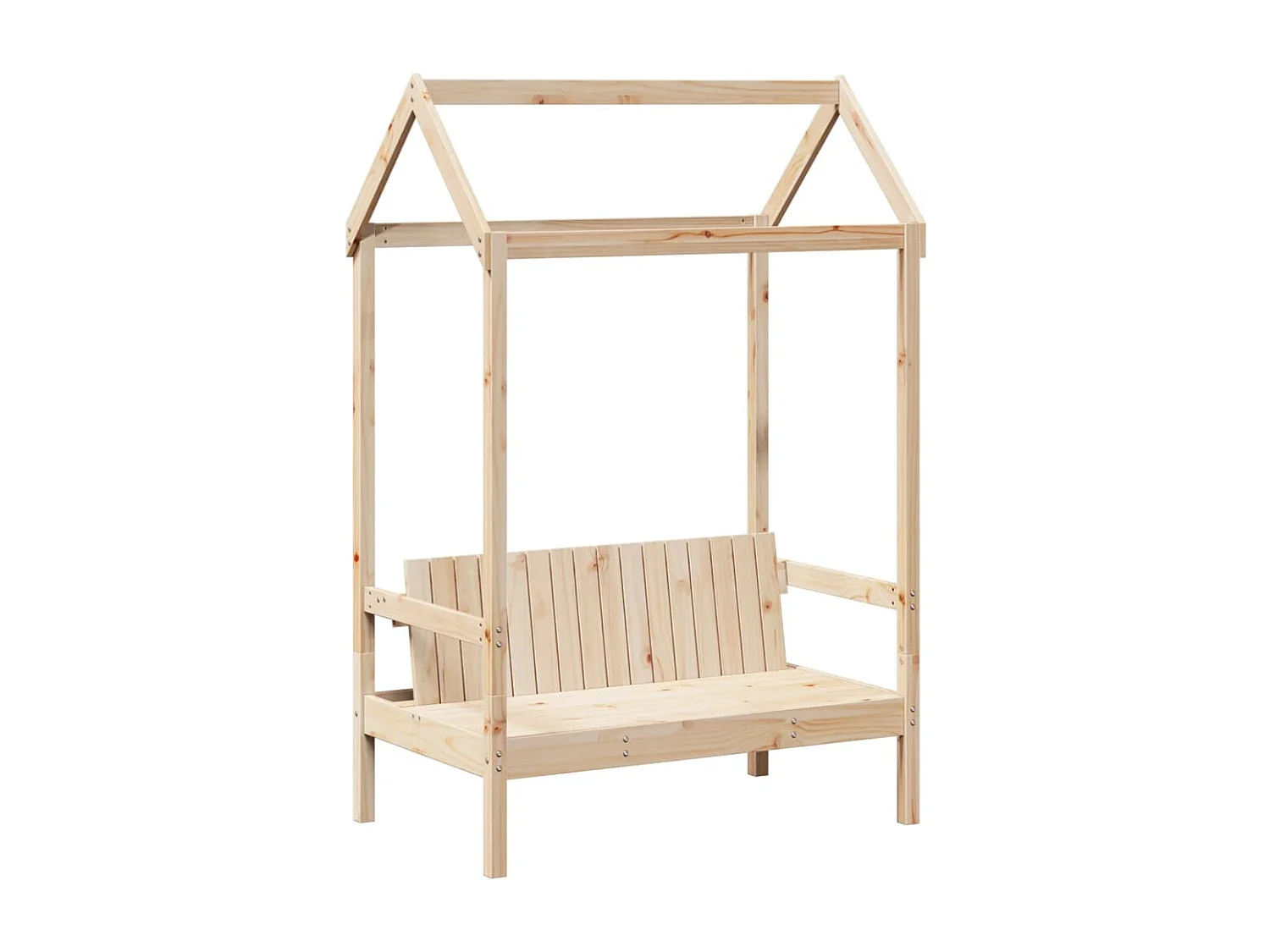 Set Dormeuse e Panca con Tetto 90x200cm Legno Massello di Pino