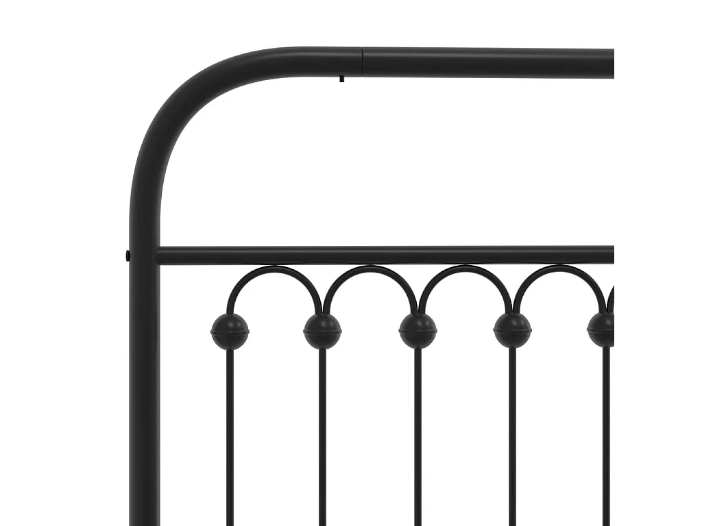 Bedframe met hoofd- en voeteneinde metaal zwart 75x190 cm