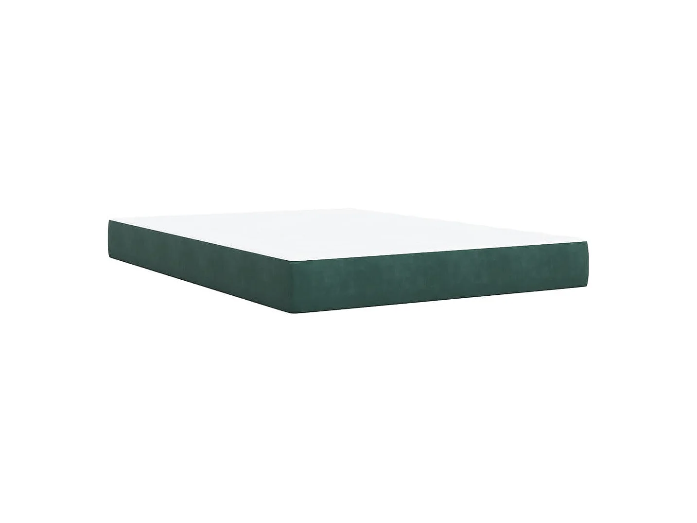 Cama box spring con colchón terciopelo verde oscuro 140x200 cm