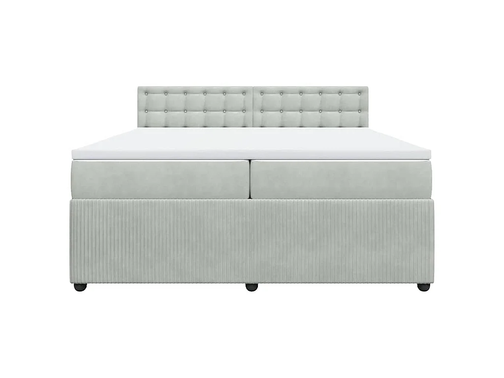 Boxspring met matras fluweel lichtgrijs 200x200 cm