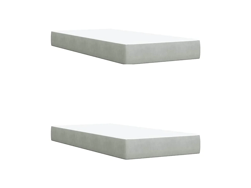 Boxspring met matras fluweel lichtgrijs 200x200 cm