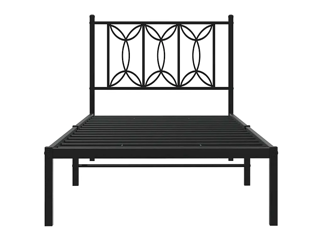 Estrutura de cama com cabeceira 90x200 cm metal preto