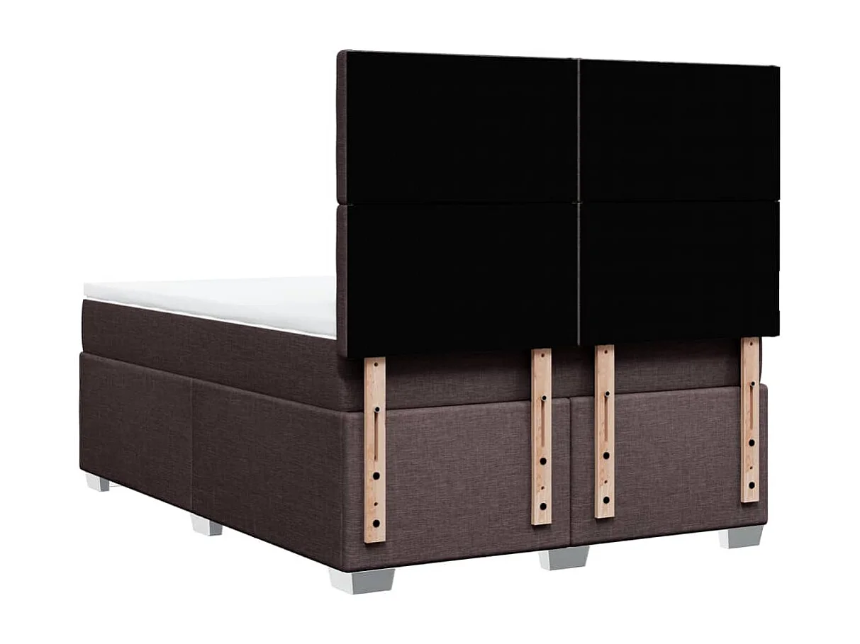 Giroletto a Molle con Materasso Marrone Scuro 160x200cm Tessuto