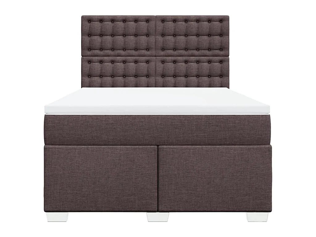 Giroletto a Molle con Materasso Marrone Scuro 160x200cm Tessuto