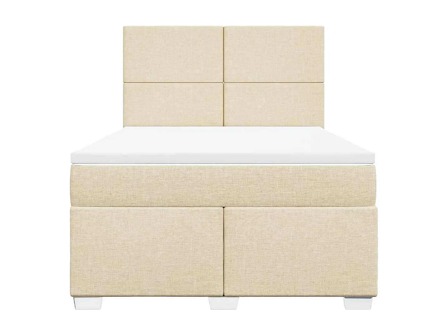 Boxspringbett mit Matratze Creme 160x200 cm Stoff