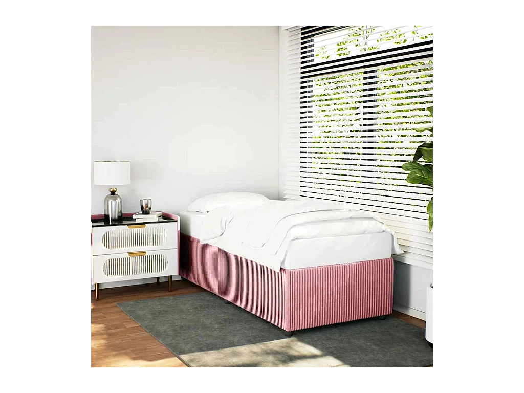 Bedframe fluweel roze 100x200 cm