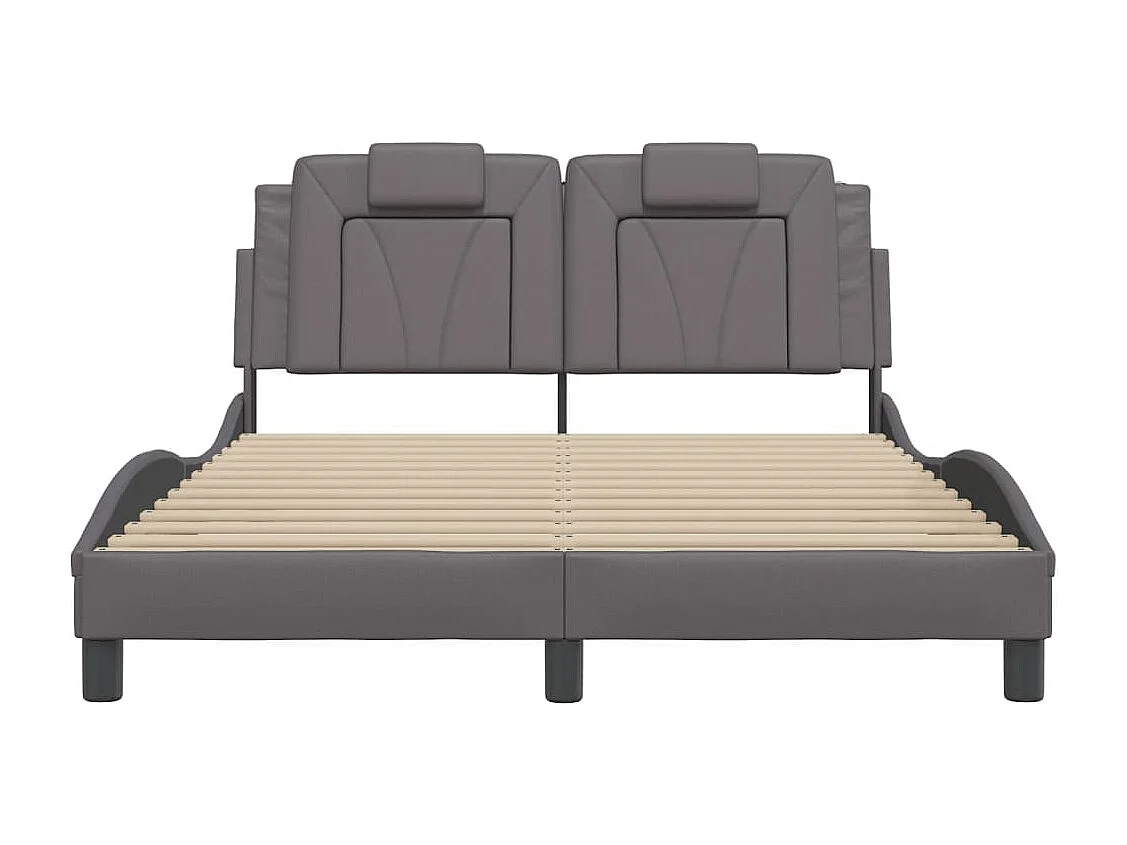 Bedframe "Viana" zonder matras kunstleer grijs 140x200 cm