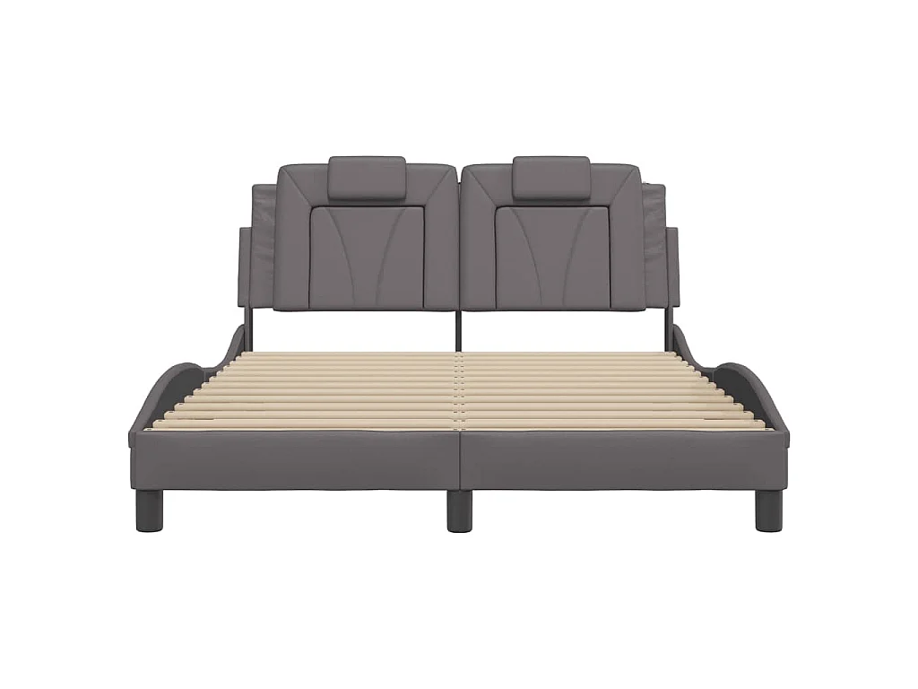 Giroletto Viana senza Materasso Grigio 140x200 cm in Similpelle