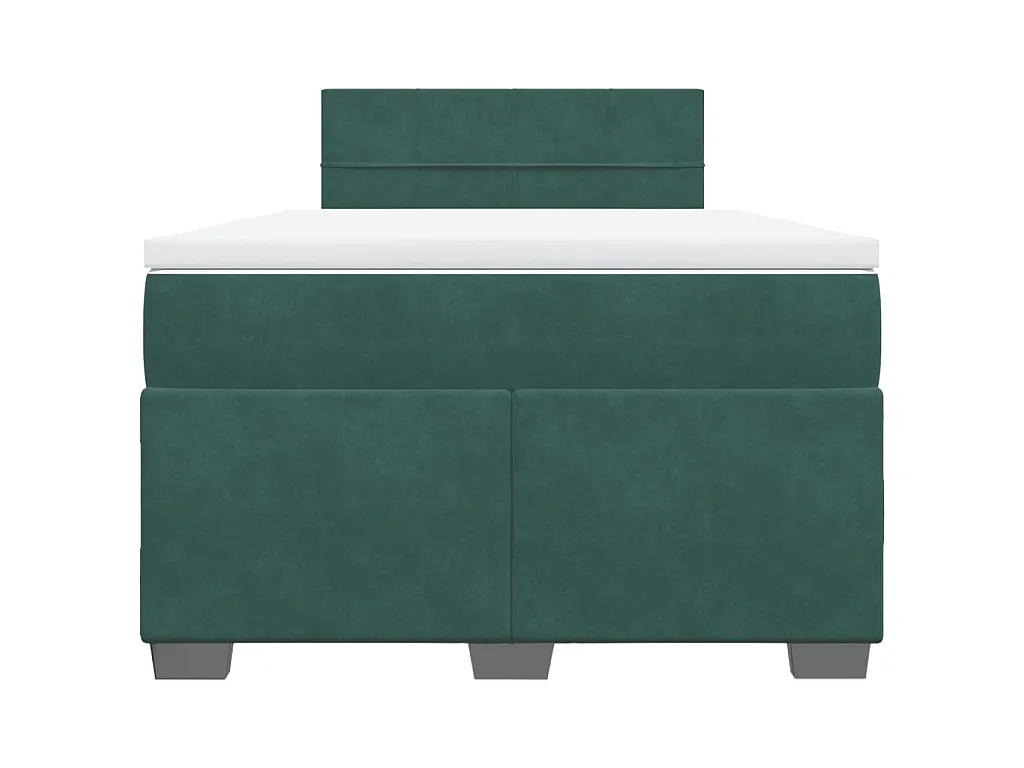 Cama box spring con colchón terciopelo verde oscuro 120x200 cm