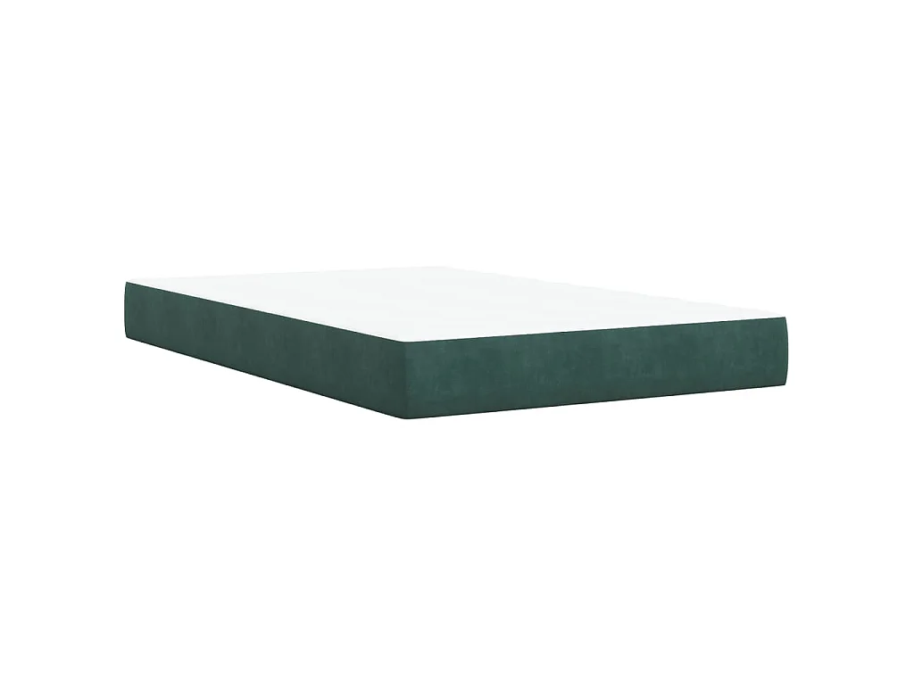 Cama box spring con colchón terciopelo verde oscuro 120x200 cm