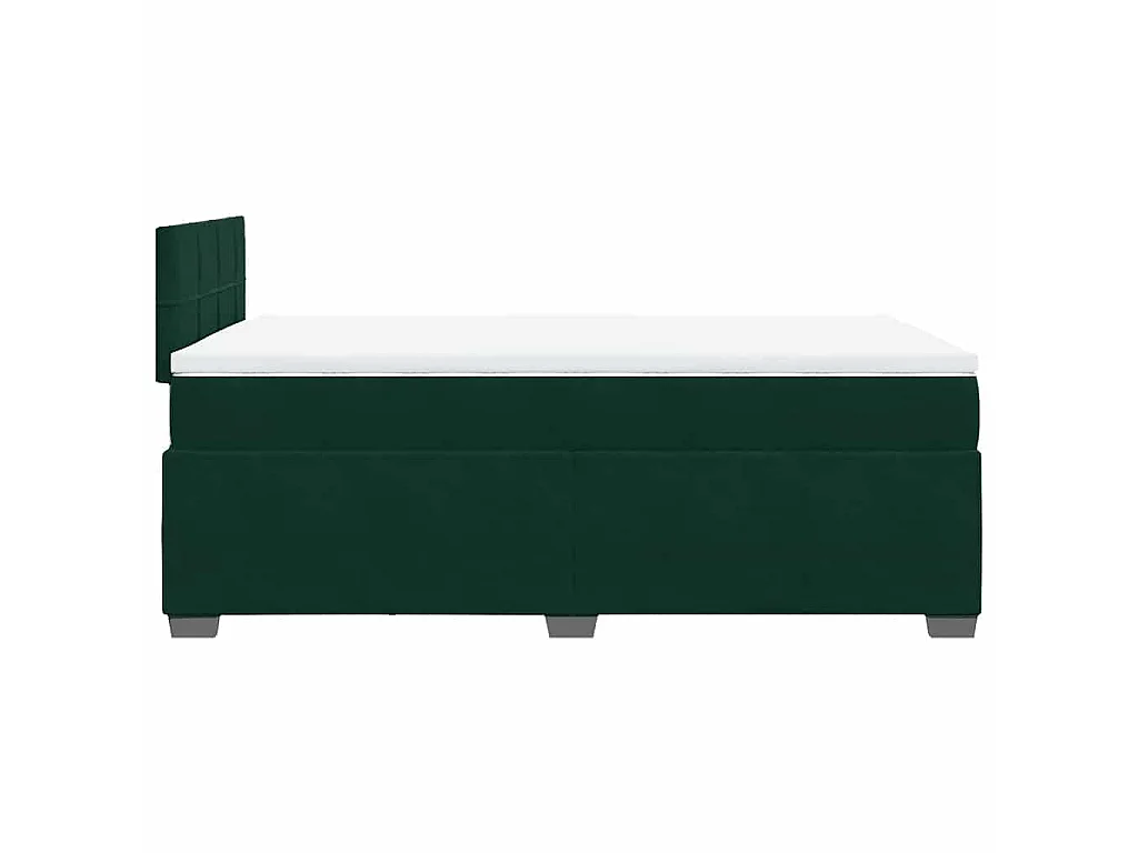 Cama box spring con colchón terciopelo verde oscuro 120x200 cm