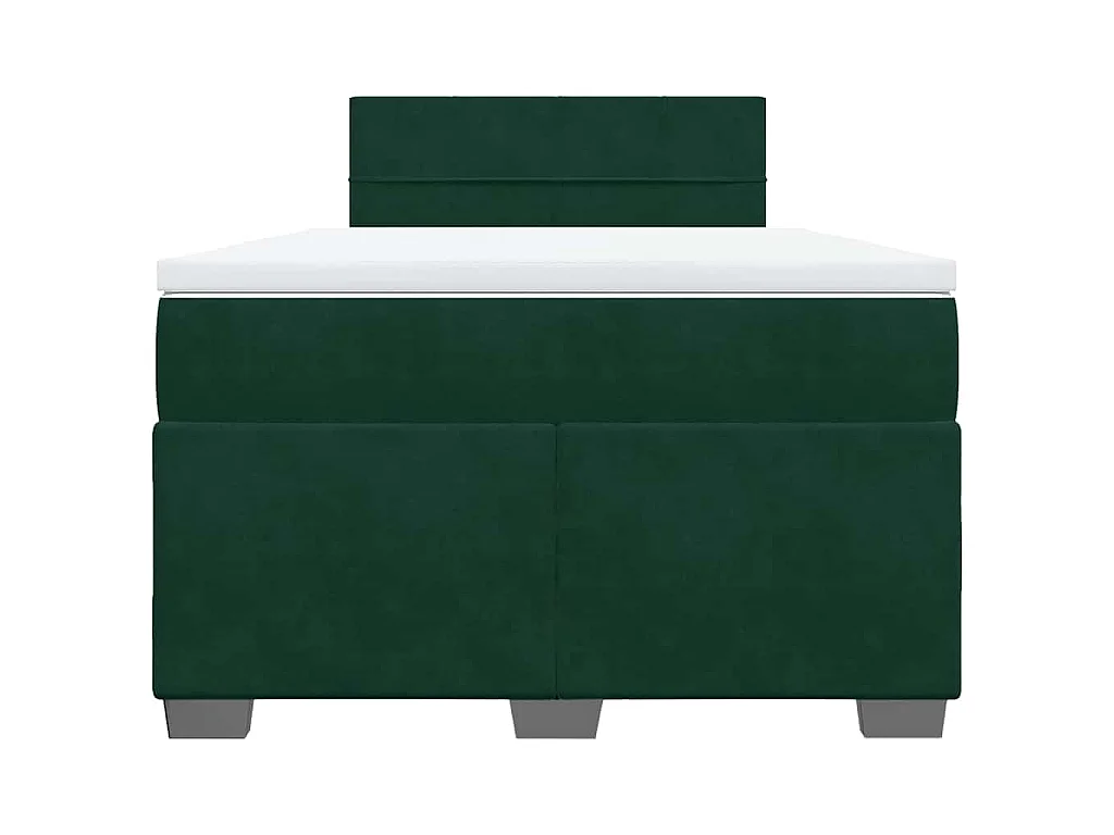 Boxspring met matras fluweel donkergroen 120x200 cm