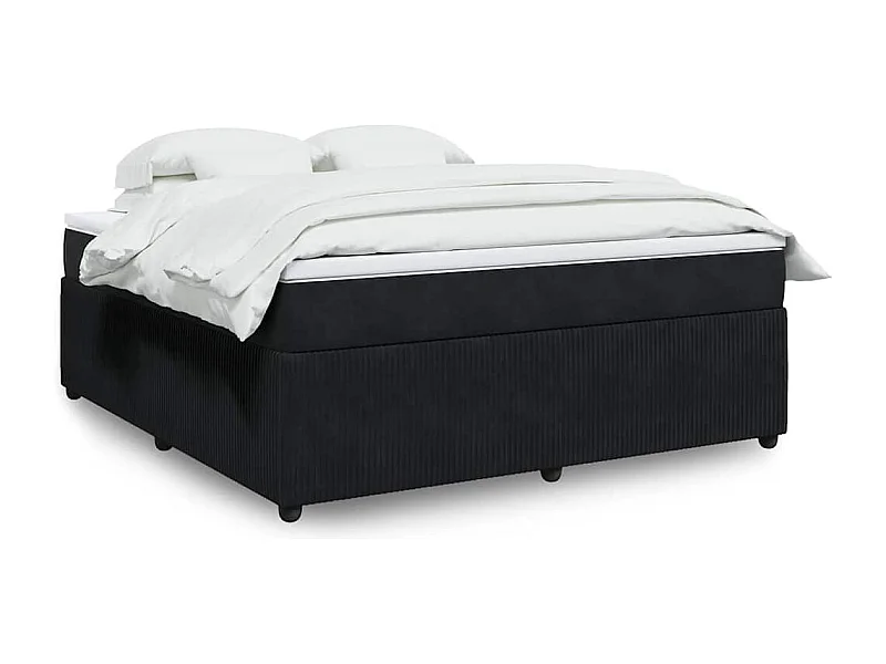 Giroletto a Molle con Materasso Nero 180x200 cm in Velluto