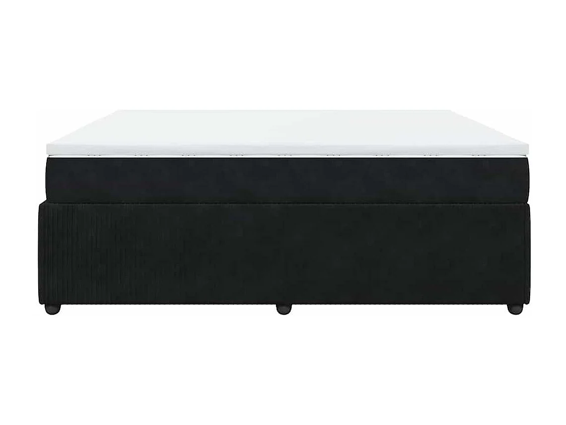 Giroletto a Molle con Materasso Nero 180x200 cm in Velluto