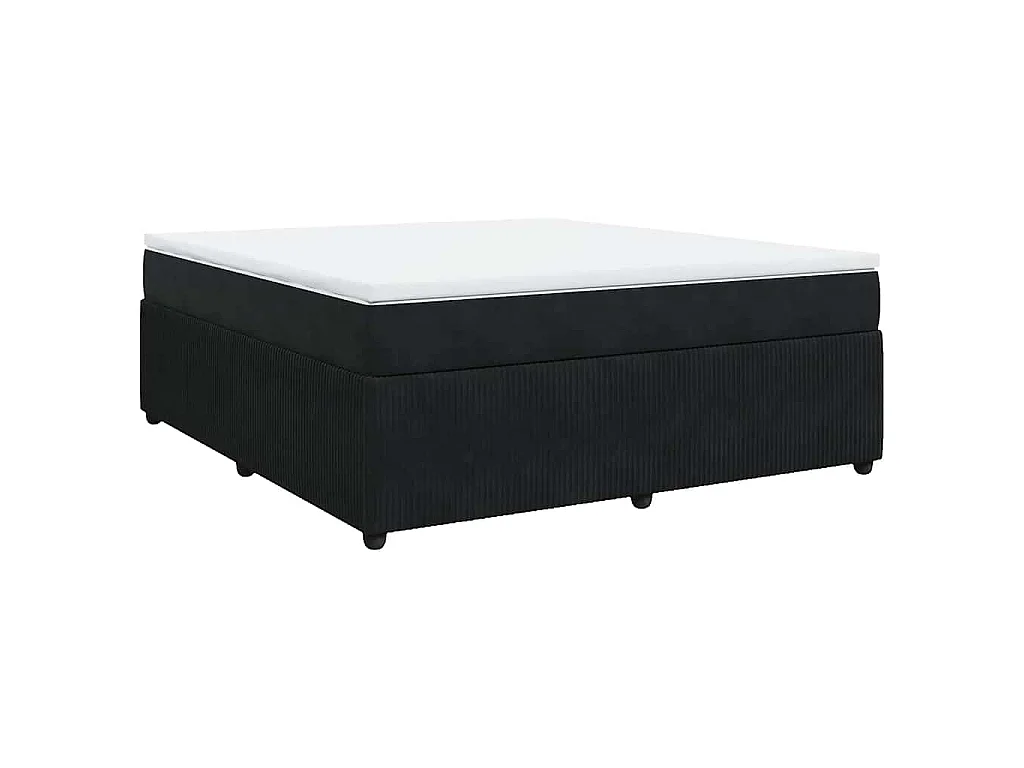Giroletto a Molle con Materasso Nero 180x200 cm in Velluto