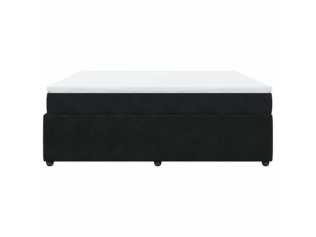 Sommier à lattes de lit avec matelas Noir 180x200 cm Velours