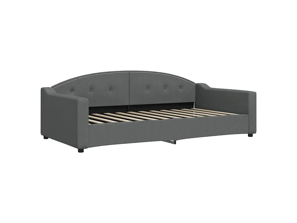 Tagesbett Ausziehbar mit Matratzen Dunkelgrau 100x200 cm Stoff