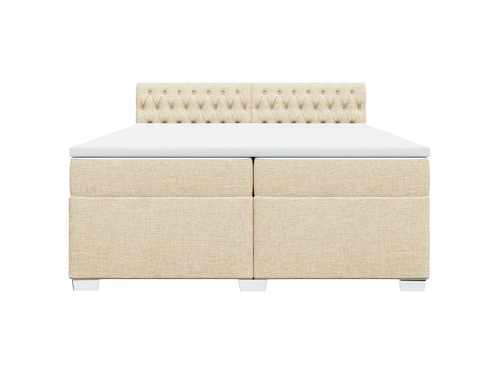 Giroletto a Molle con Materasso Crema 200x200 cm in Tessuto