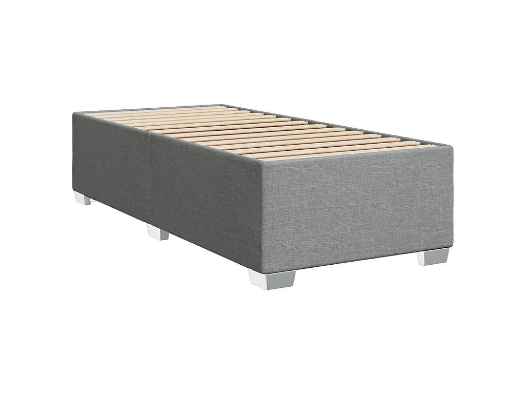 Cama com molas/colchão 90x190 cm tecido cinzento-claro