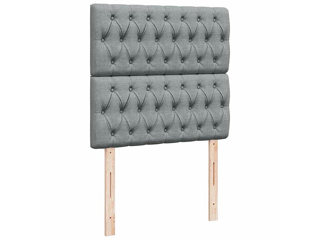 Cama com molas/colchão 90x190 cm tecido cinzento-claro