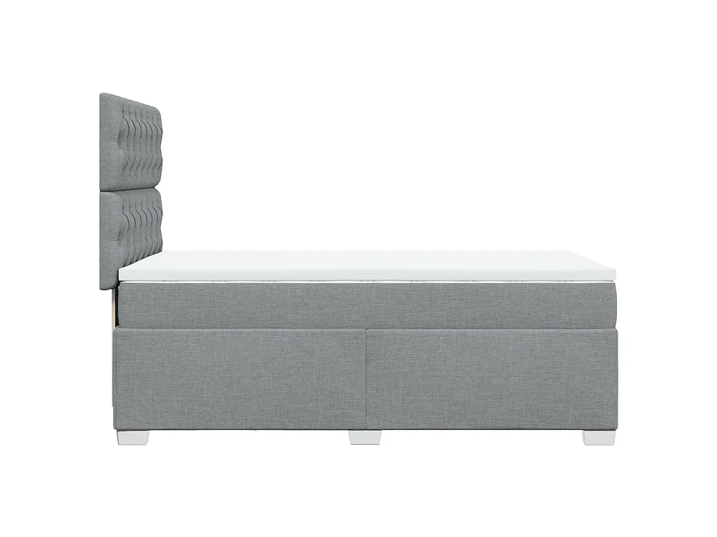 Cama com molas/colchão 90x190 cm tecido cinzento-claro