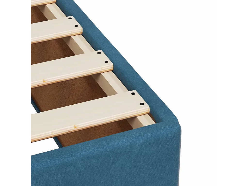 Cama box spring con colchón terciopelo azul 160x200 cm