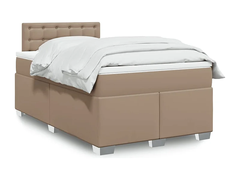 Boxspring met matras kunstleer cappuccinokleurig 120x190 cm