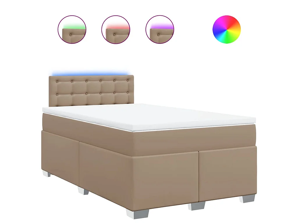 Boxspringbett Matratze Cappuccino-Braun 120x190 cm Kunstleder