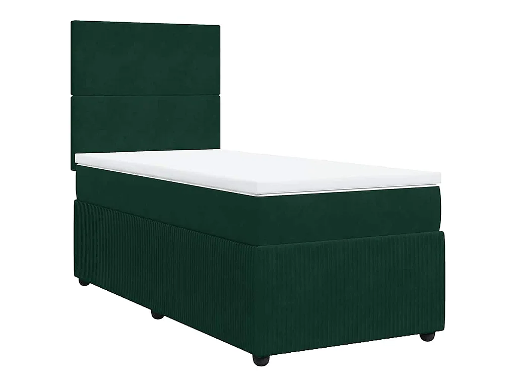 Boxspringbett mit Matratze Dunkelgrün 80x200 cm Samt