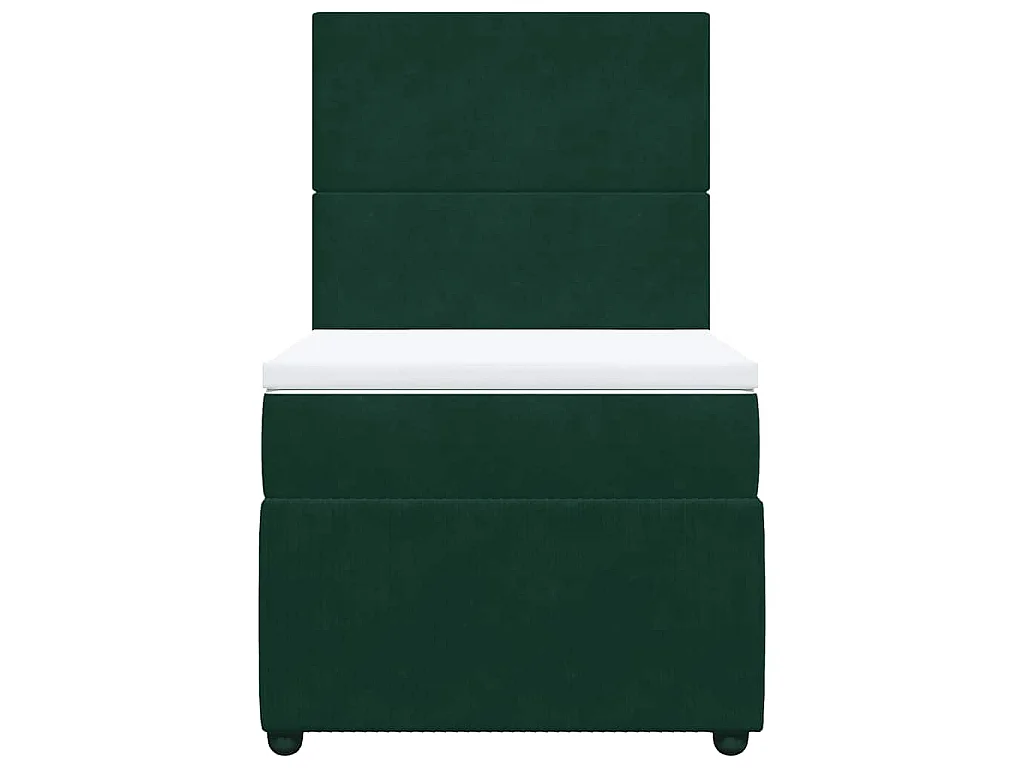 Boxspringbett mit Matratze Dunkelgrün 80x200 cm Samt