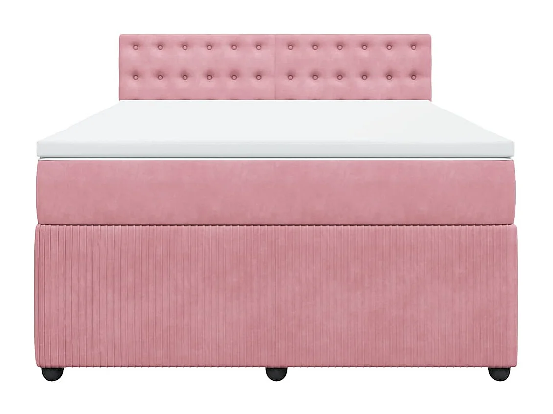 Sommier à lattes de lit avec matelas Rose 160x200 cm Velours
