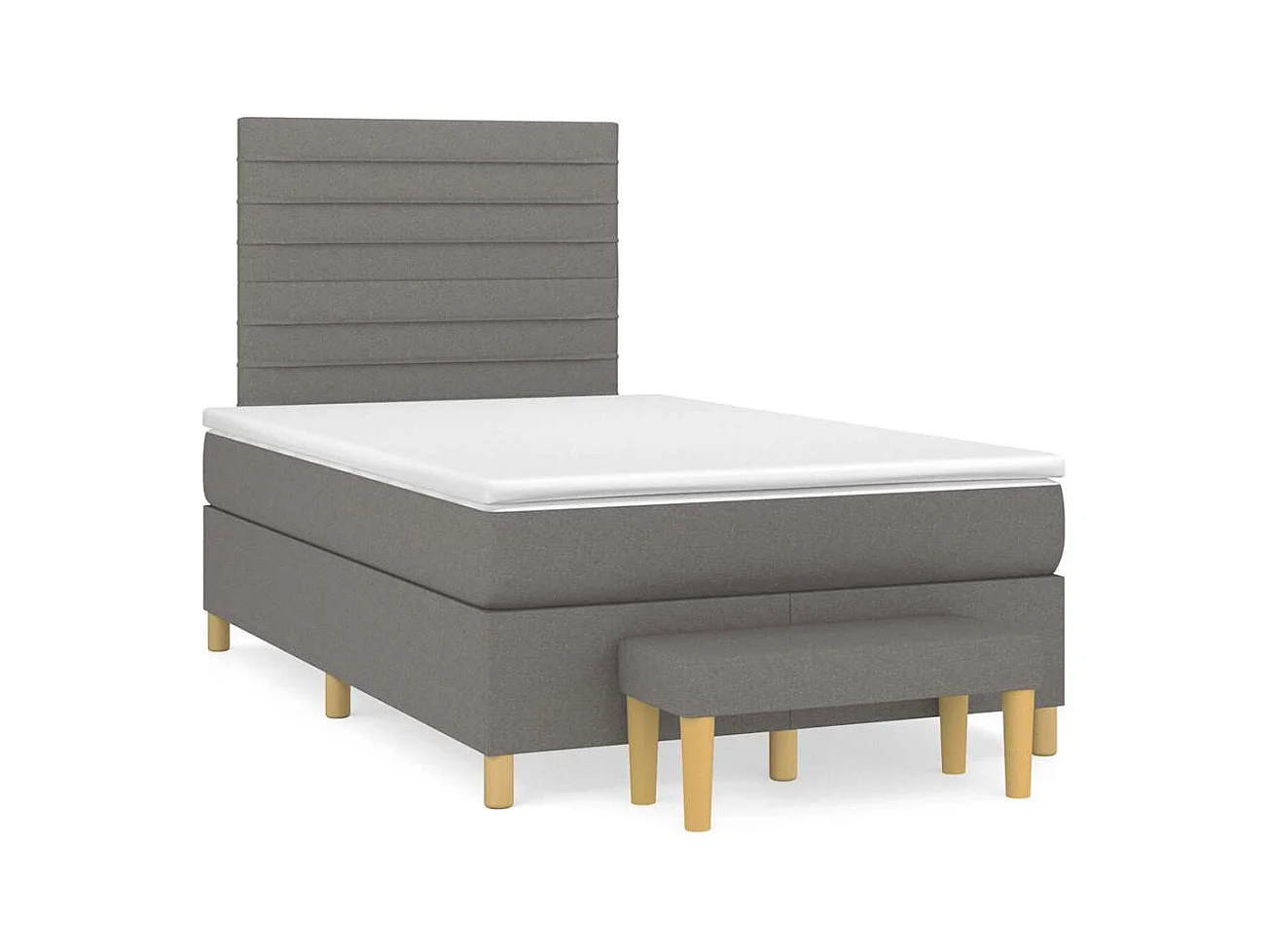Sommier à lattes de lit avec matelas noir 120x190 cm tissu