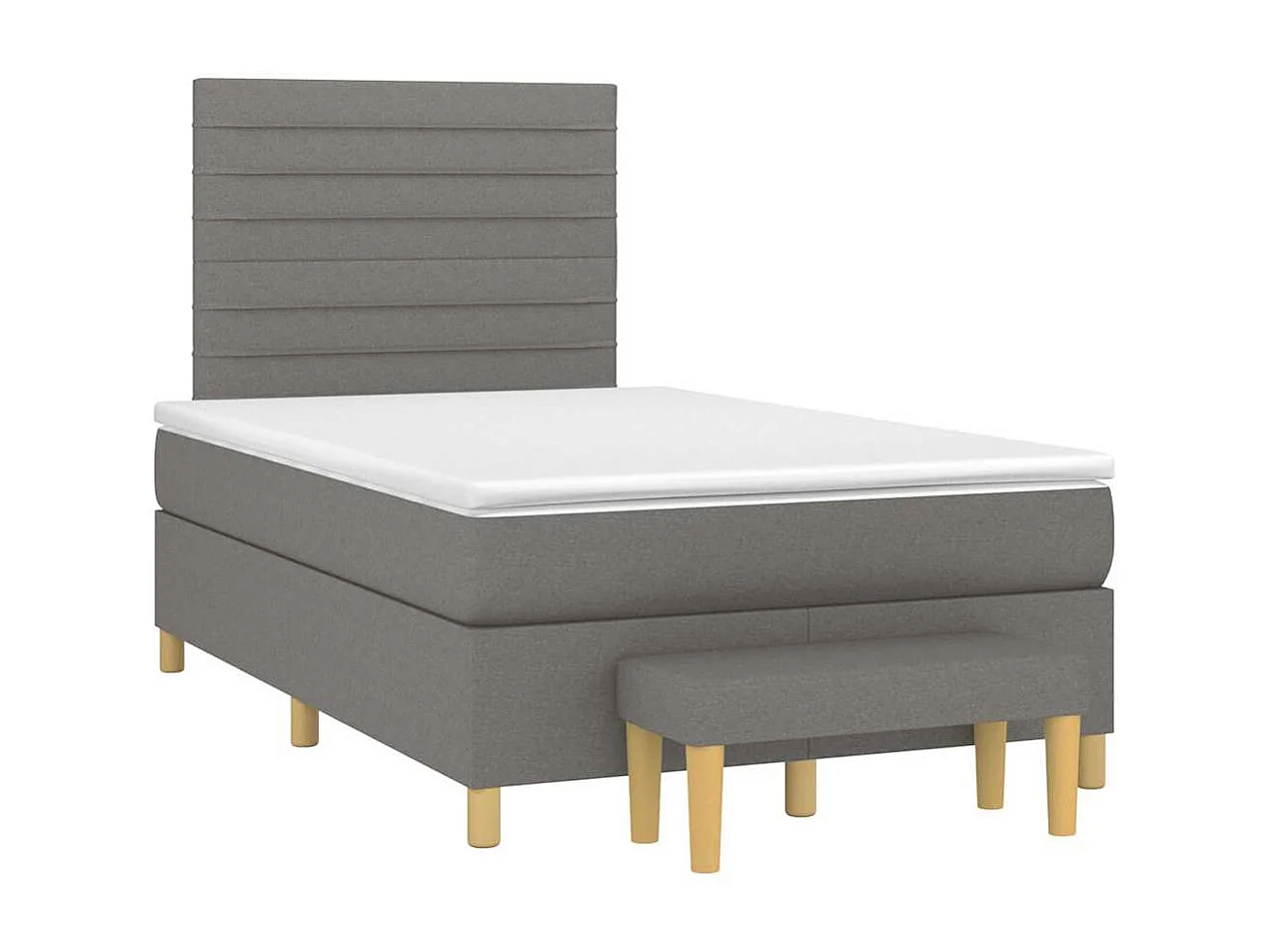 Sommier à lattes de lit avec matelas noir 120x190 cm tissu