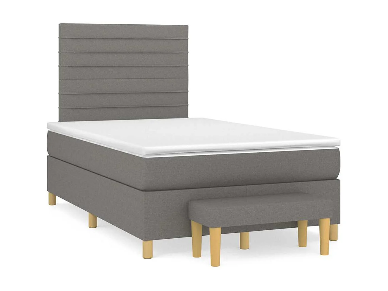 Sommier à lattes de lit avec matelas noir 120x190 cm tissu