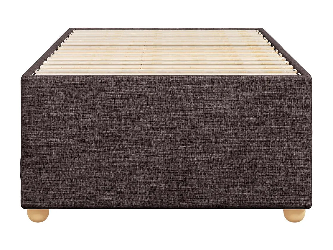 Estructura de cama sin colchón tela marrón oscuro 80x200 cm