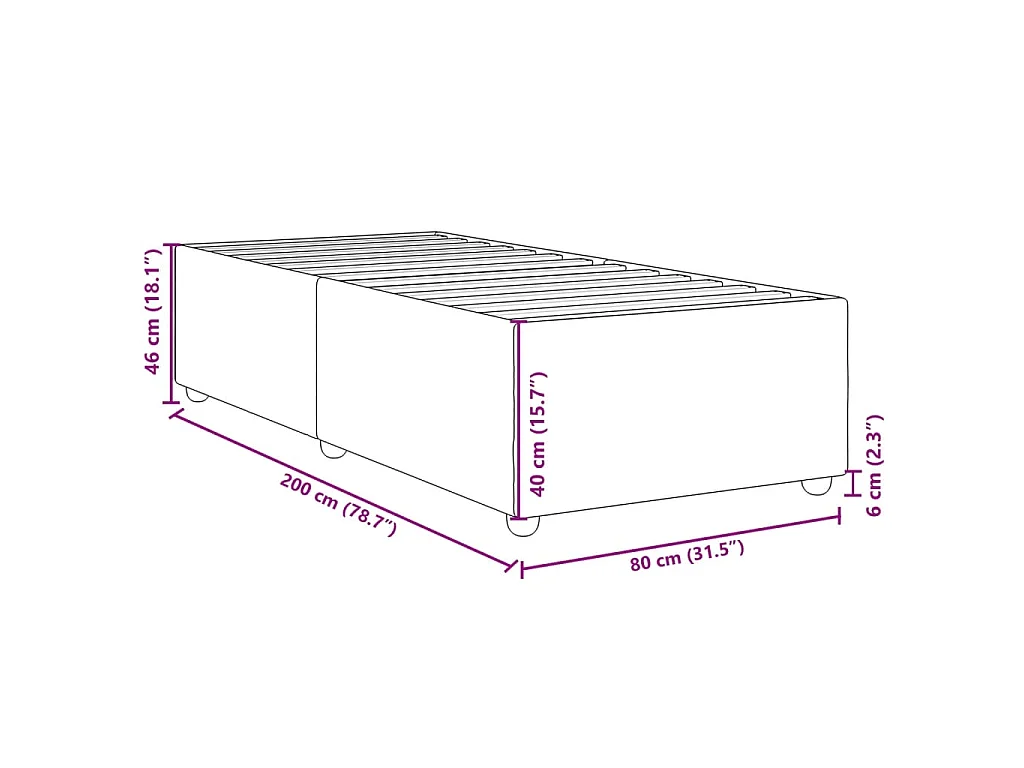 Bedframe zonder matras 80x200 cm stof donkerbruin