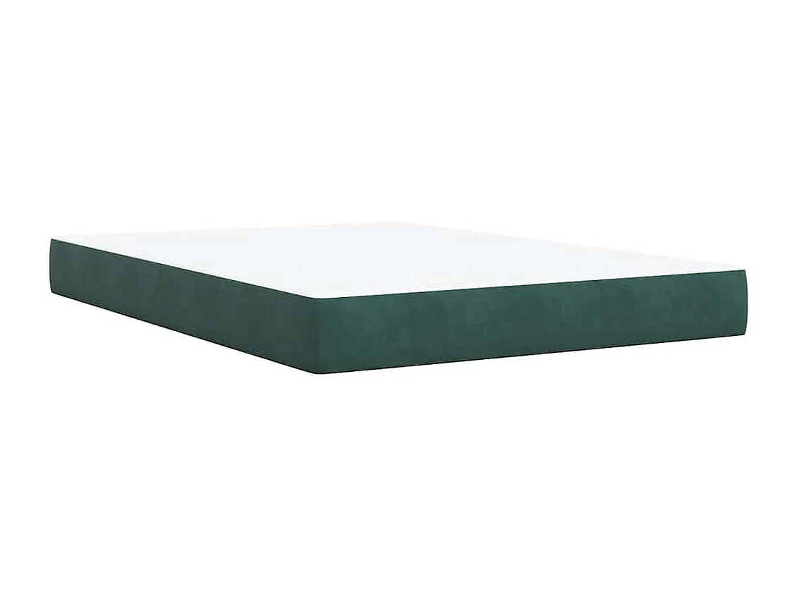 Cama box spring con colchón terciopelo verde oscuro 160x200 cm