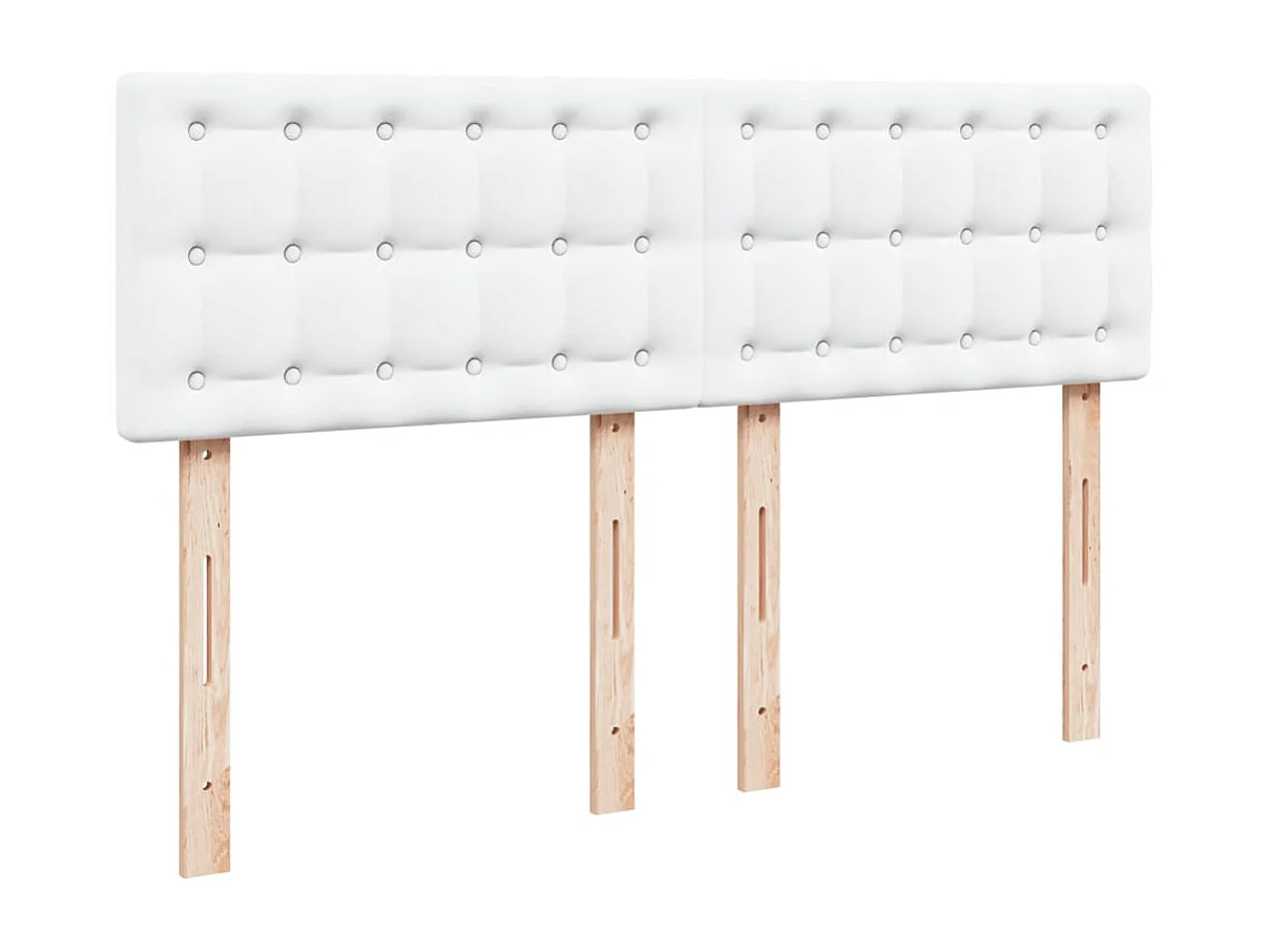 Cama com molas/colchão 140x200 cm couro artificial branco