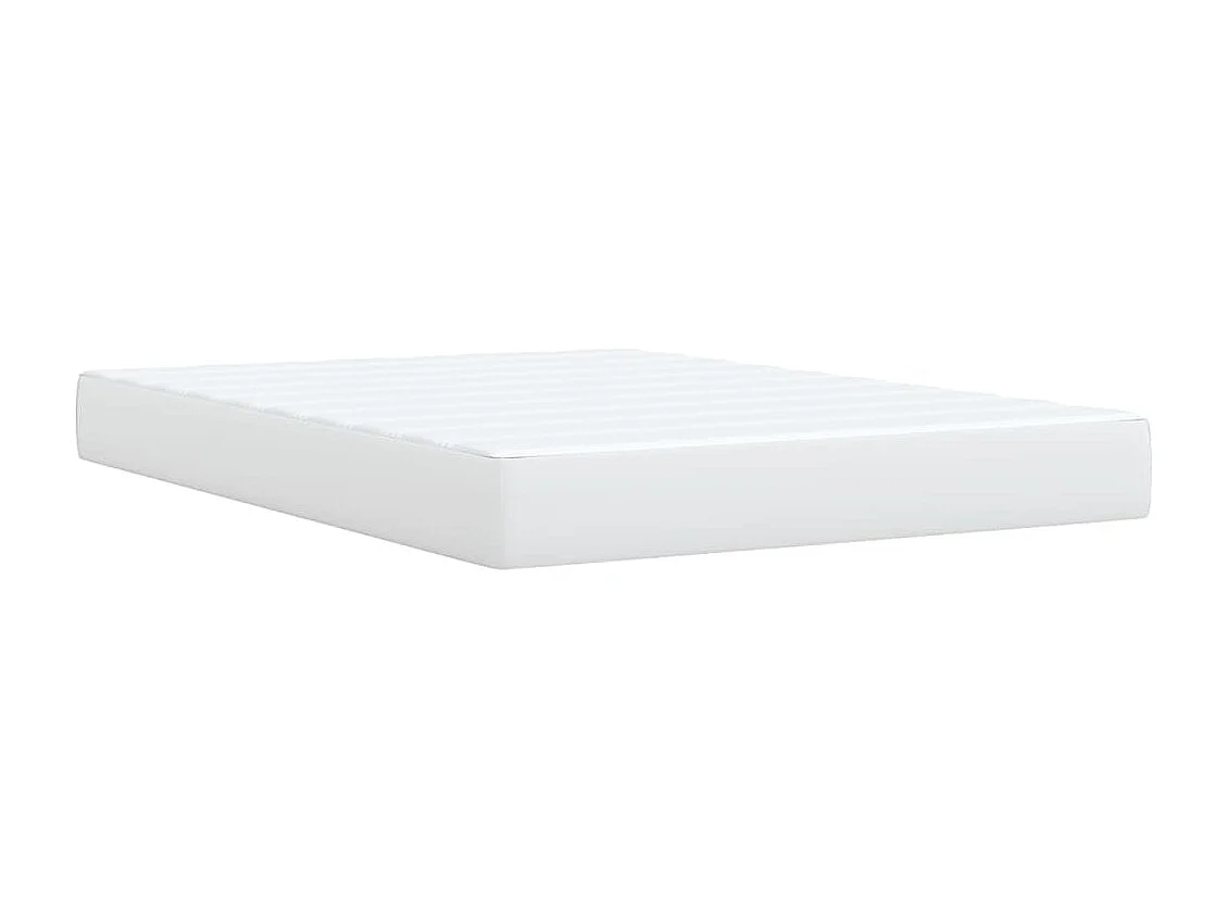 Cama com molas/colchão 140x200 cm couro artificial branco